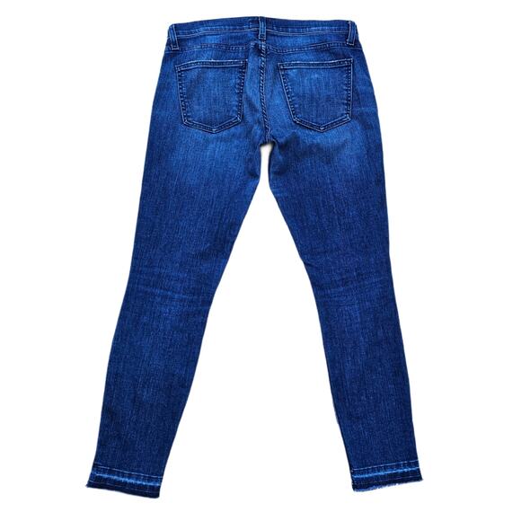 Raw Hem Jeans Current Elliott Size 29 Dark Stretch Denim Crop Ankle Skinny Jean - Picture 10 of 10